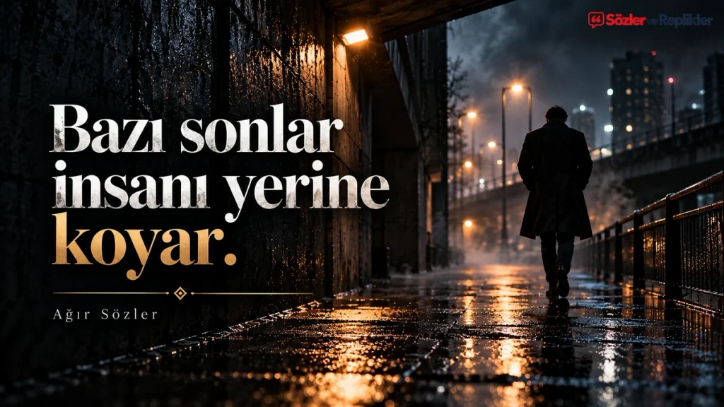 Bazı sonlar insanı yerine koyar. – Ağır sözler