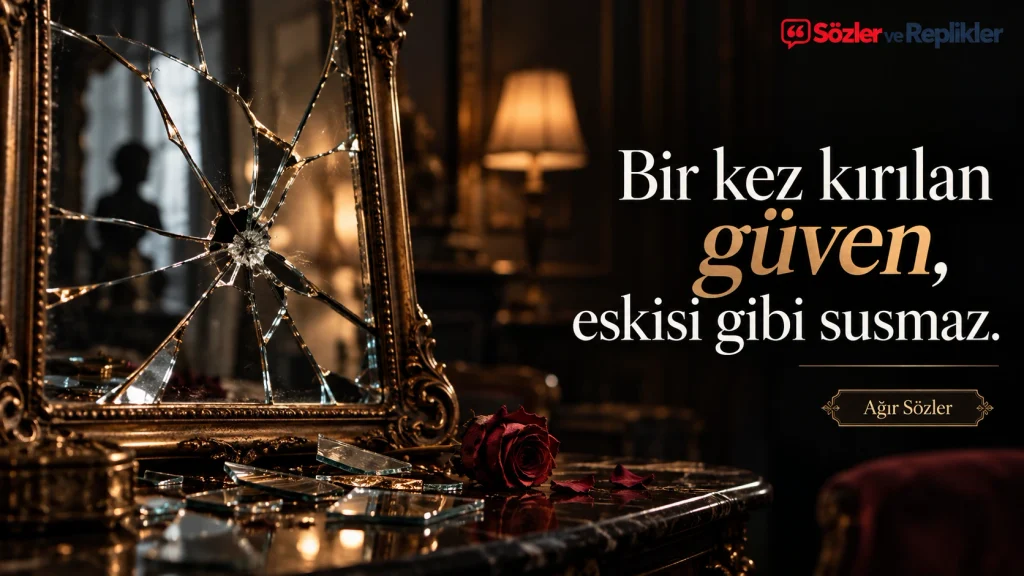 Bir kez kırılan güven, eskisi gibi susmaz. – Ağır Sözler