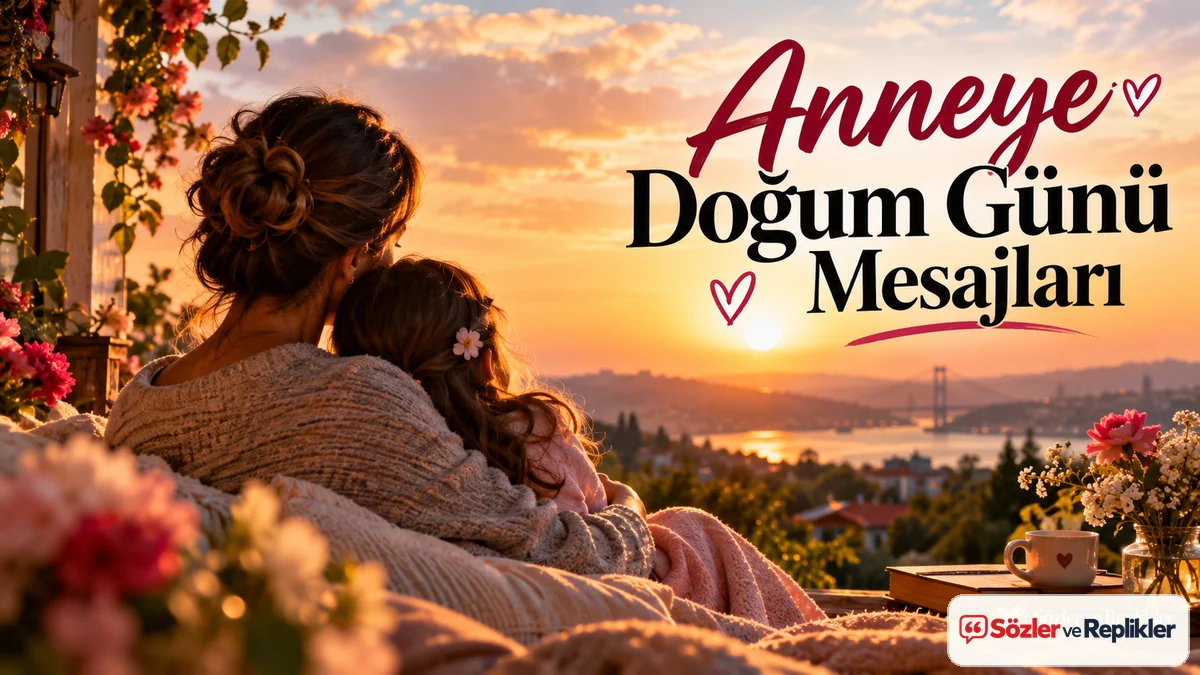 Anneye Doğum Günü Mesajları – Anne ve kızının gün batımındaki sevgi dolu anı