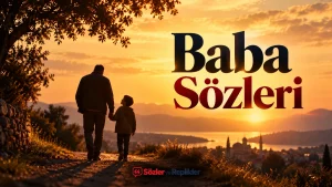 Baba Sözleri başlıklı, gün batımında ağaçlı patikada el ele yürüyen baba ve çocuğun göründüğü kapak görseli.