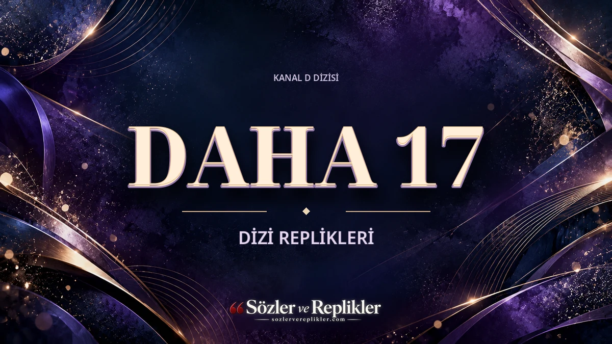 Daha 17 Dizi Replikleri yazılı, mor ve lacivert tonlarda metalik tipografiye sahip premium kapak görseli.