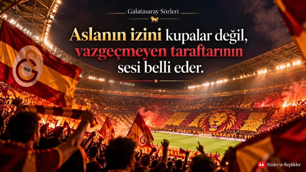 Aslanın izini kupalar değil, vazgeçmeyen taraftarının sesi belli eder Galatasaray sözü.