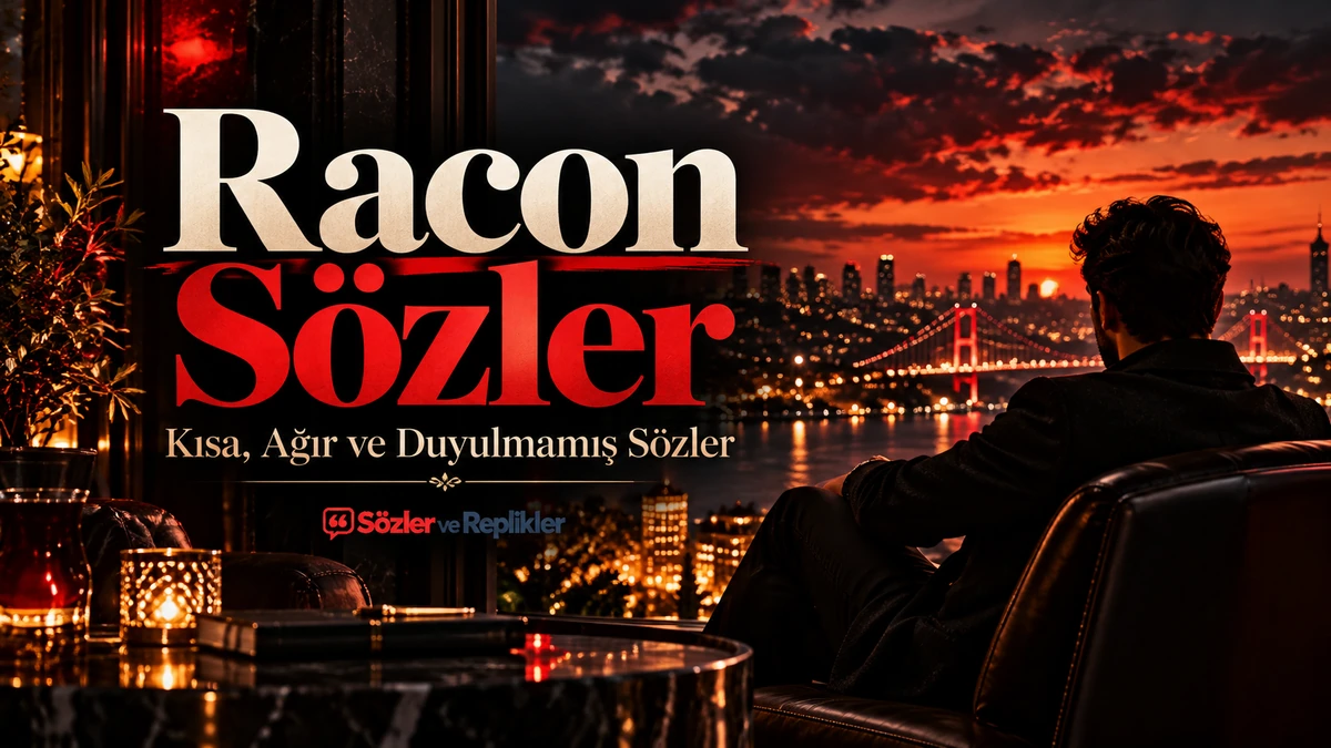 Racon Sözler başlıklı, İstanbul Boğazı'nın gün batımında görüldüğü sinematik kapak görseli.
