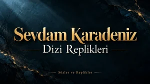 Sevdam Karadeniz Dizi Replikleri yazılı, koyu lacivert zemin üzerinde altın renkli tipografiye sahip premium kapak görseli.